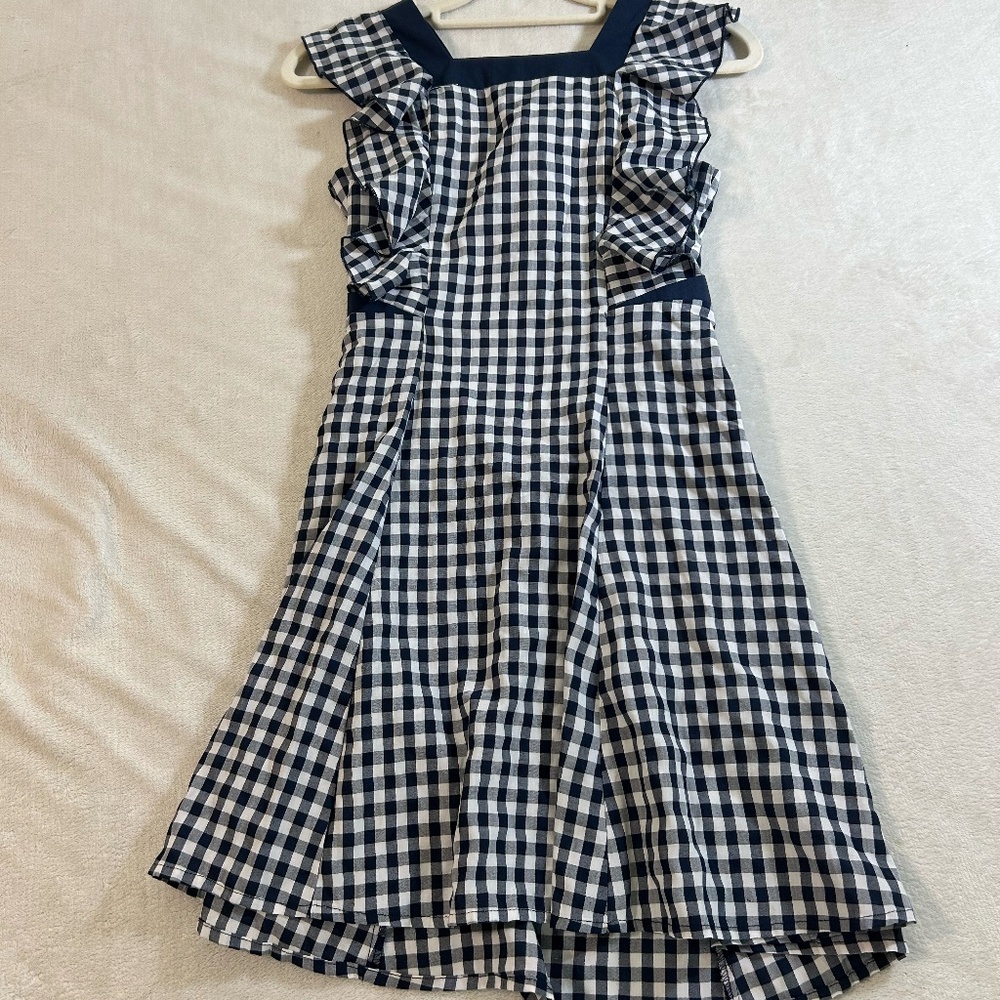 BCBG Girls' Gingham Checkered Ruffle Dress